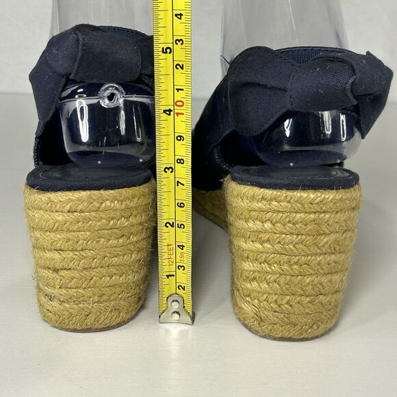 Lauren RALPH LAUREN Helma Espadrille Slingback Wedge Sandal Navy Women’s 8 B - Picture 4 of 6